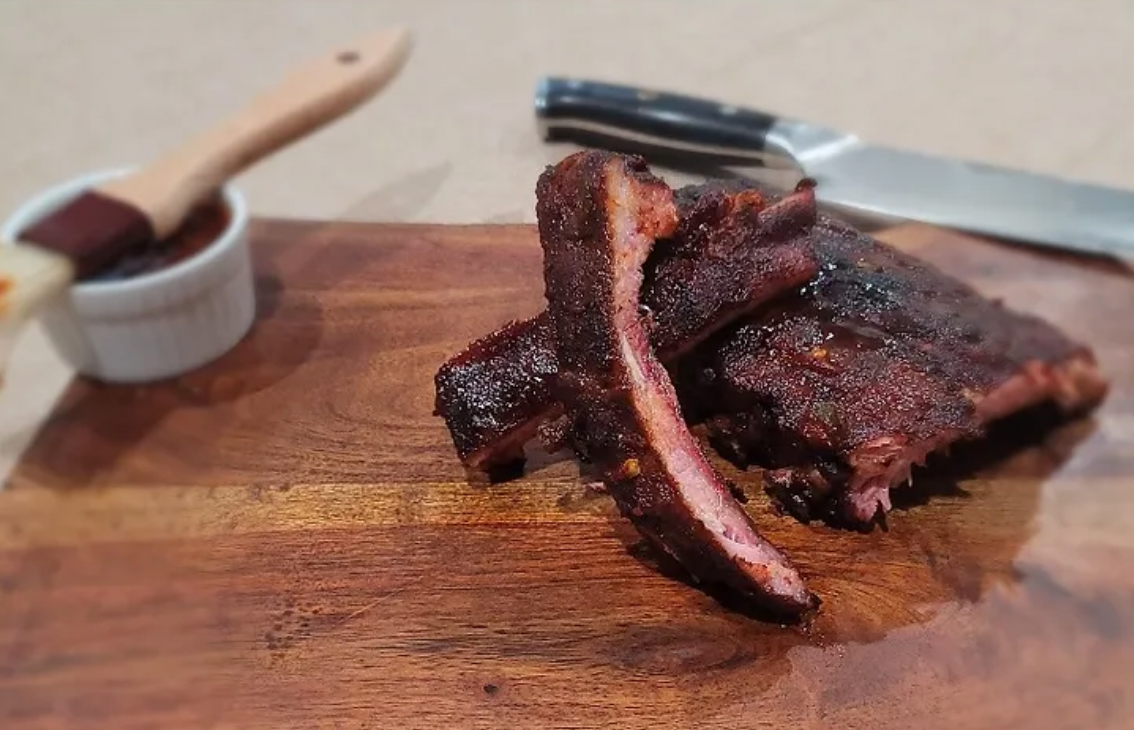 Sweet and Sticky Game Day Ribs with Avocado Honey BBQ Sauce