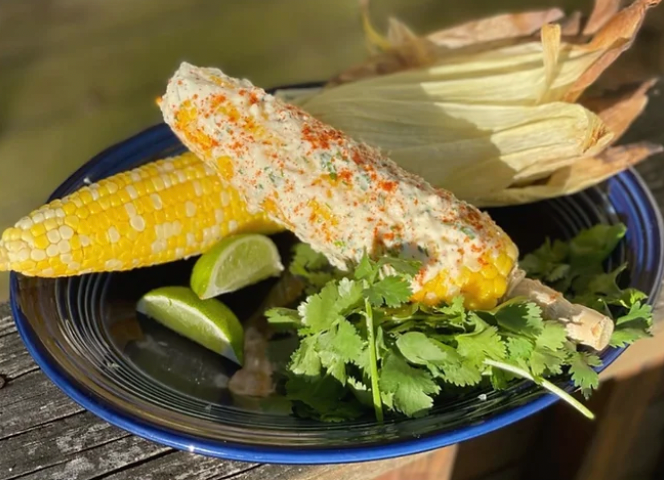 Chesapeake-style Elote Street Corn with Vanilla Honey Cotija